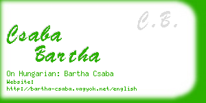 csaba bartha business card